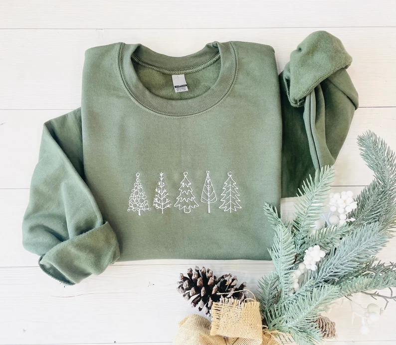 Christmas Trees- Embroidered