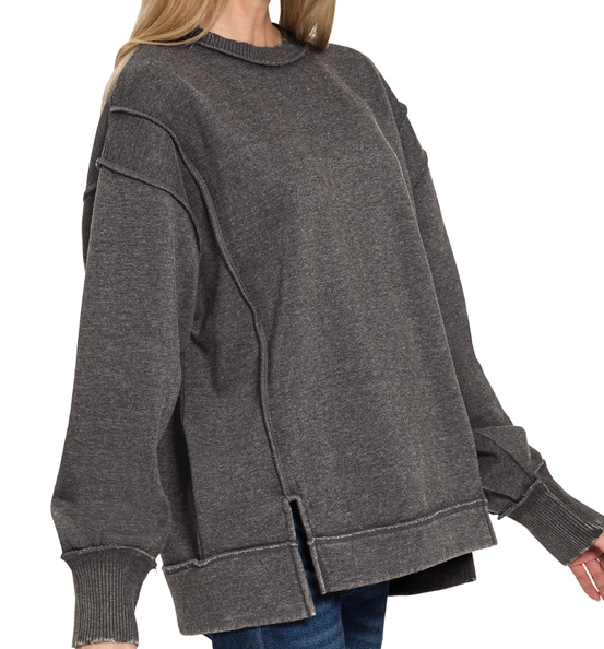 The Exposed Seam Fleece Pullover- Grey (Case Pack: 2S,2M,2L)