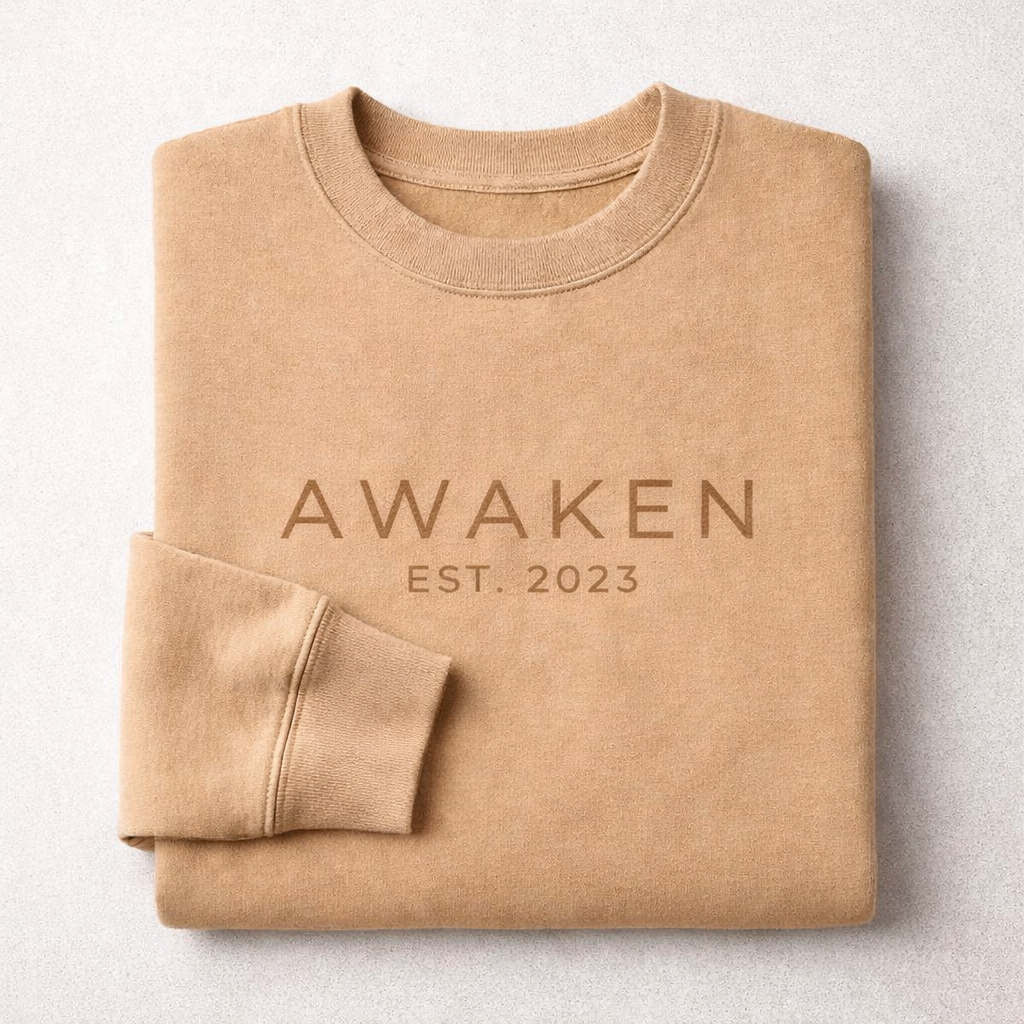 Awaken Beauty Co. Embroidered Tonal Crew Pullover
