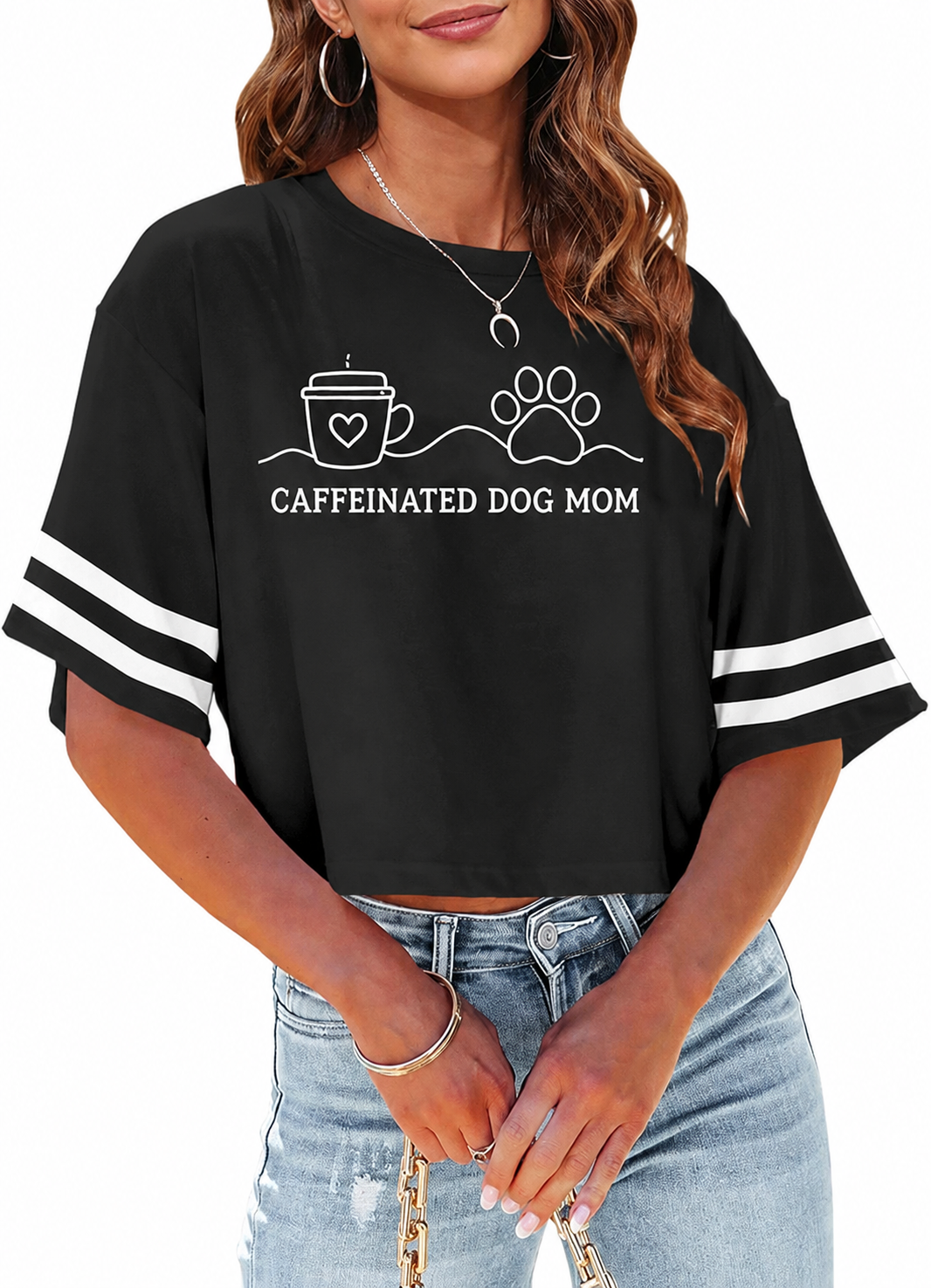 Coffee & Biscotti Racerback Oversized Crop Tee
