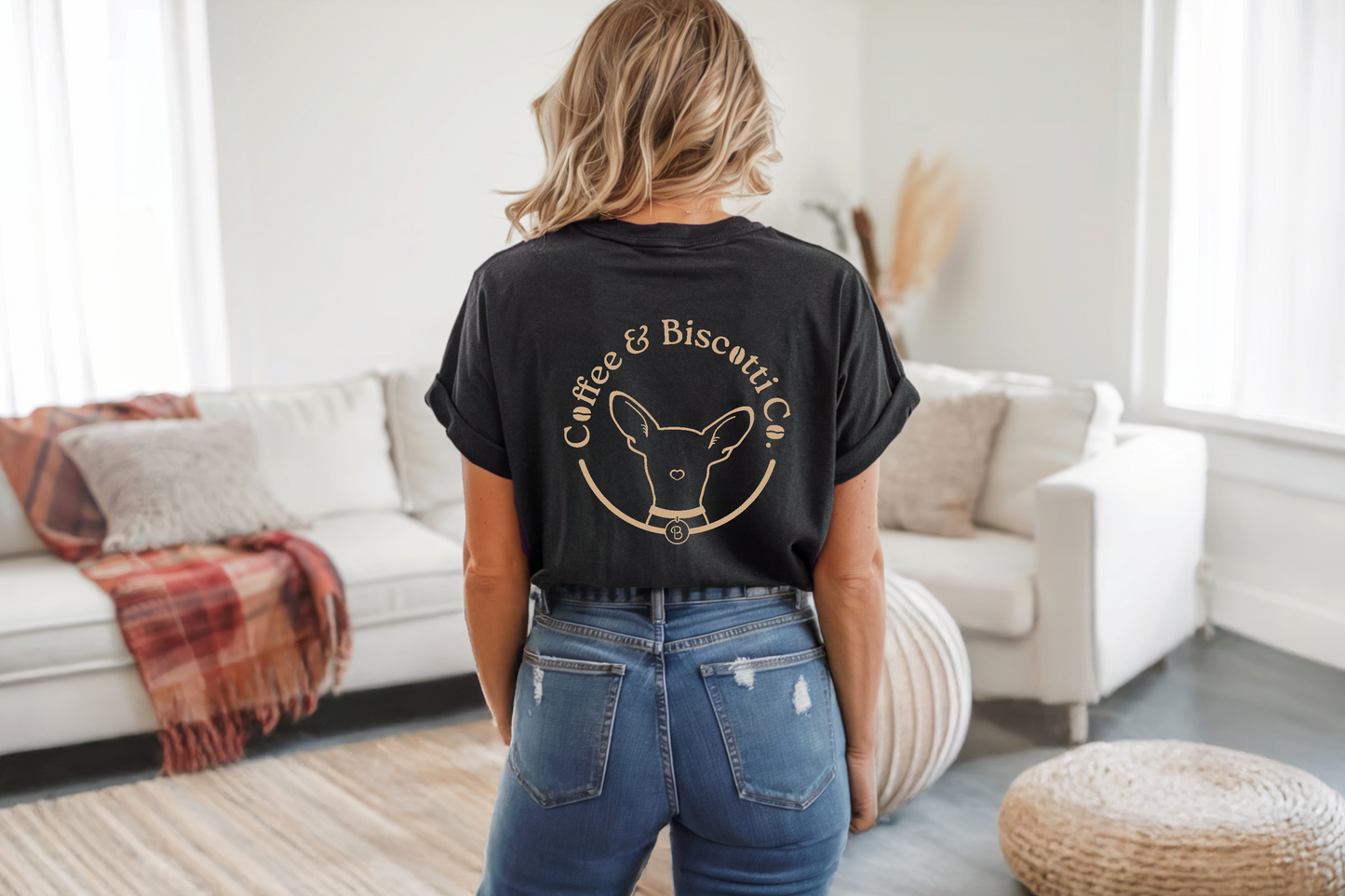 Coffee & Biscotti Co Tee – Black or Brown