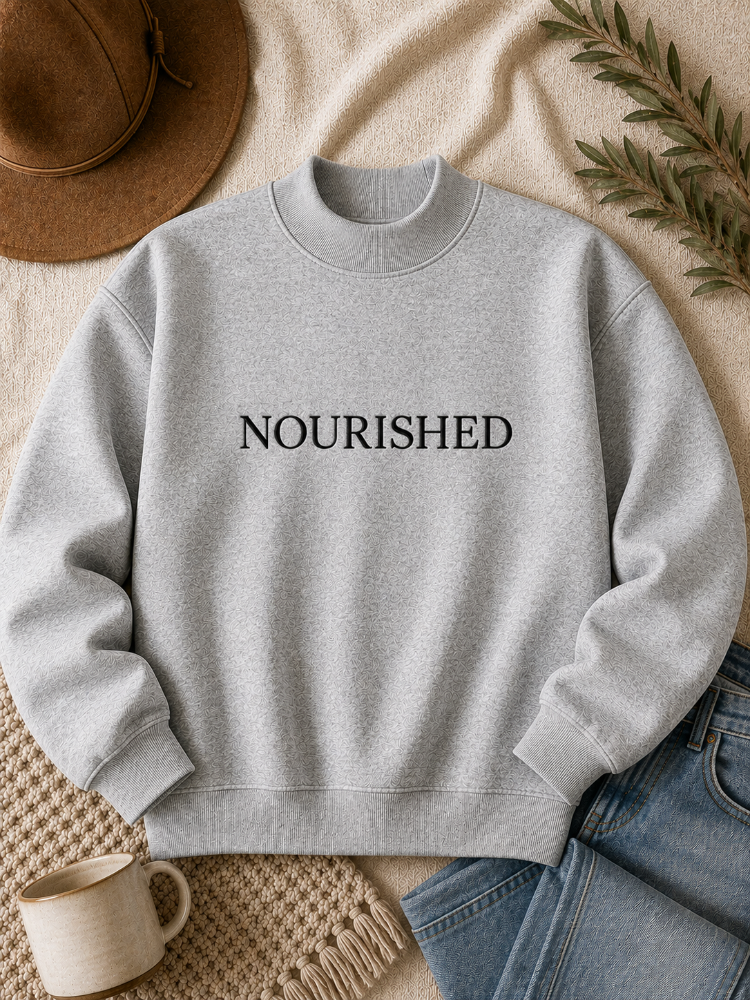 Nourished Embroidered Pullover