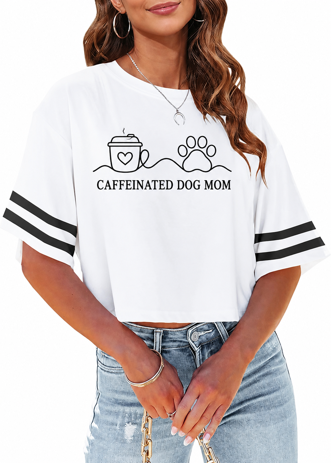 Coffee & Biscotti Racerback Oversized Crop Tee