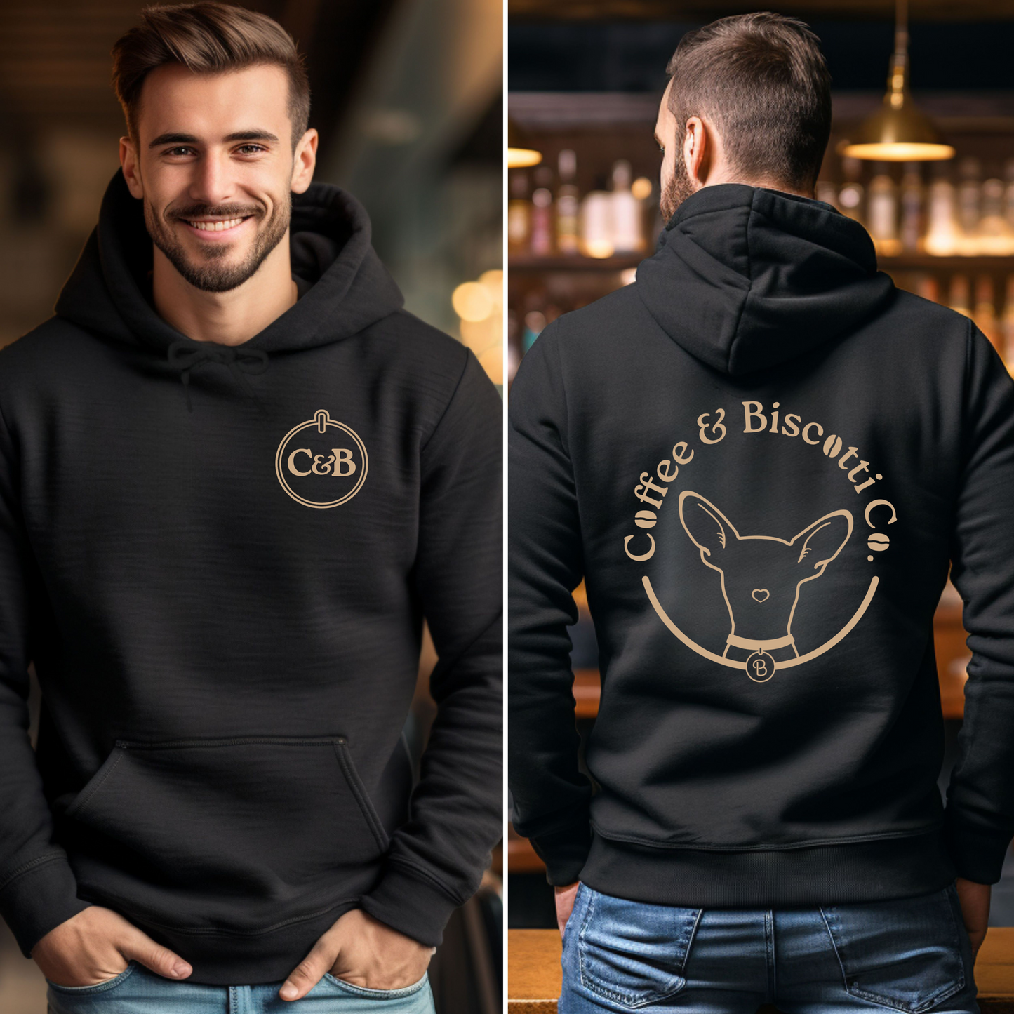 Coffee & Biscotti Co. Hoodie – Brown or Black