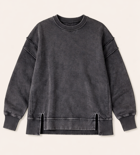 The Exposed Seam Fleece Pullover- Grey (Case Pack: 2S,2M,2L)