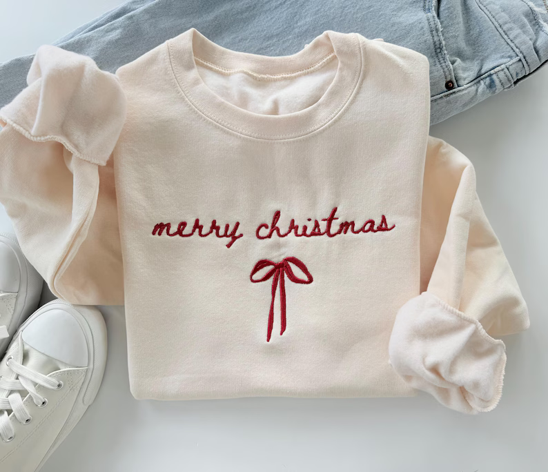 Merry Christmas- Embroidered