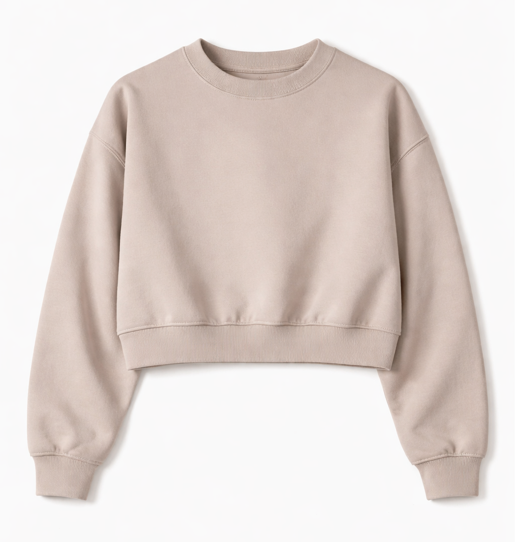 The Slim Fit Long Sleeve Crop Sweatshirt- Taupe (Case Pack 2S,2M,2L)