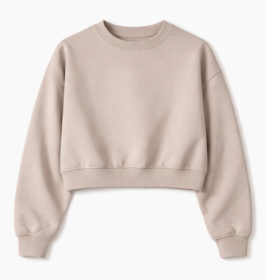 The Slim Fit Long Sleeve Crop Sweatshirt- Taupe (Case Pack 2S,2M,2L)