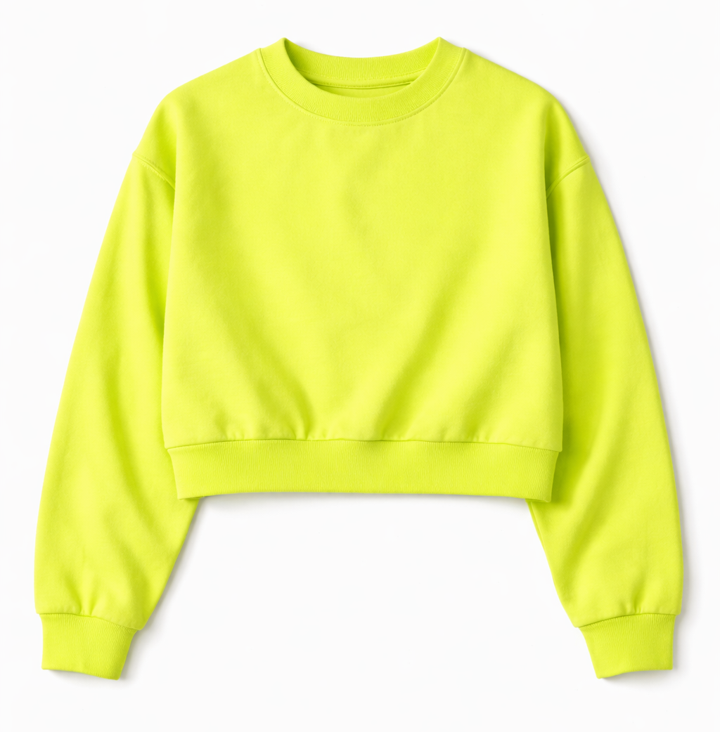 The Slim Fit Long Sleeve Semi Crop Sweatshirt- Lime (Case Pack: 2S,2M,2L)