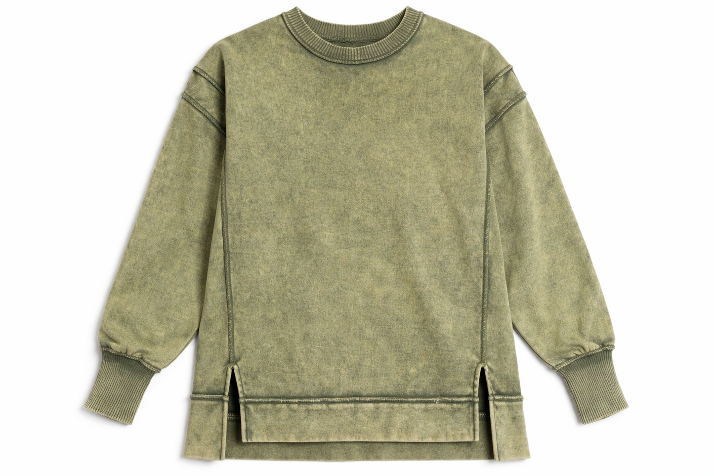 The Exposed Seam Fleece Pullover- Olive (Case Pack 2S,2M,2L)