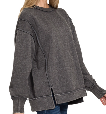 The Exposed Seam Fleece Pullover- Grey (Case Pack: 2S,2M,2L)